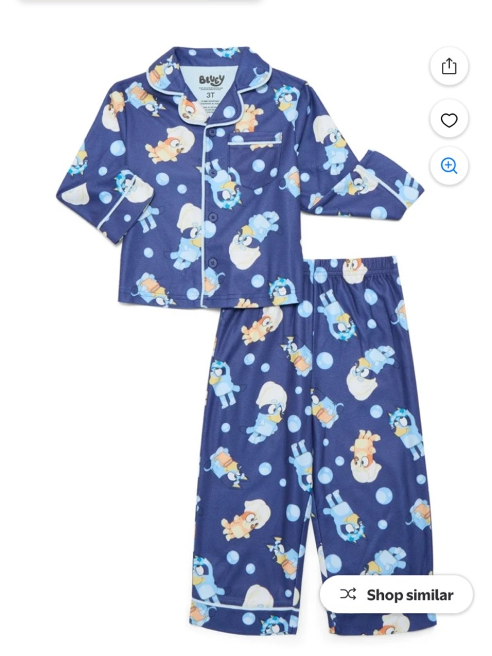 Blue Kids Pajama Set with Character Print - Bucy